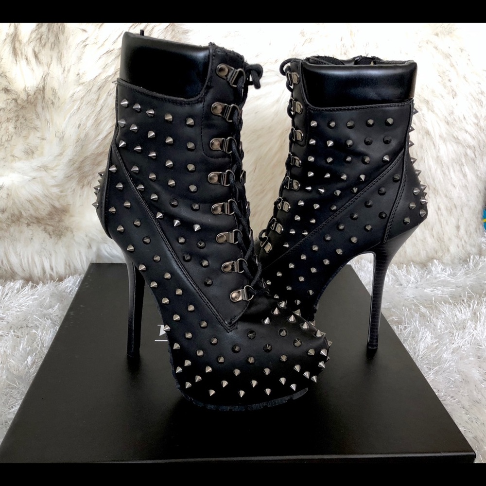 Heeled studded boots